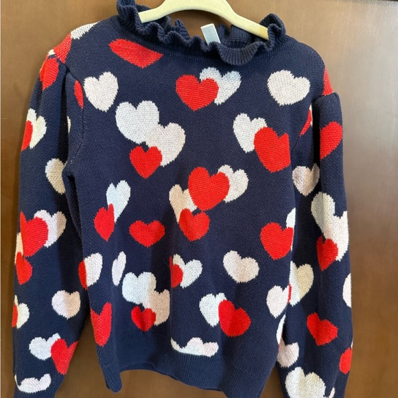 Janie and Jack Red and White Heart Sweater - Picture 1 of 3